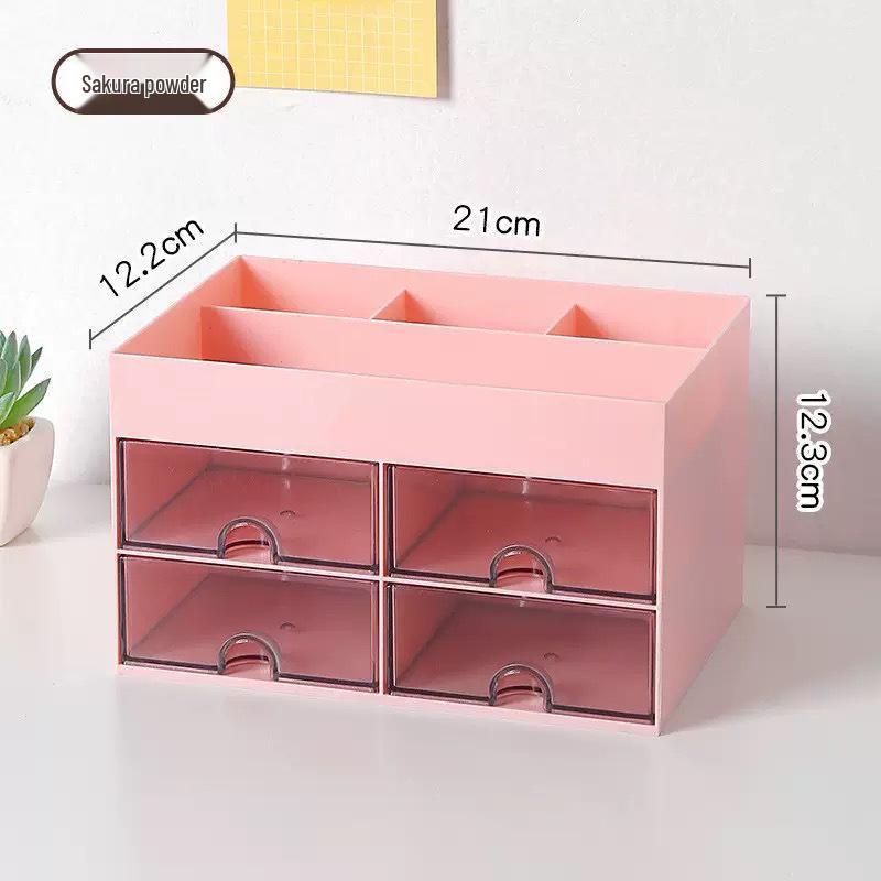 „Stylowy pyłoszczelny pojemnik do przechowywania – 6 przegródek na biurko w akademiku, artykuły papiernicze, biżuterię i inne”