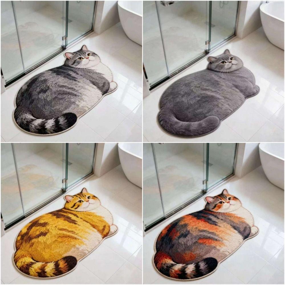 Ginger Cat Bathroom Carpet 40*60cm Bedroom Door Small Rug Living Room Tea Table Bedside