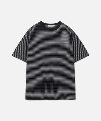 247Silijeu Usa Cotton 20-Count Striped T-Shirt Black