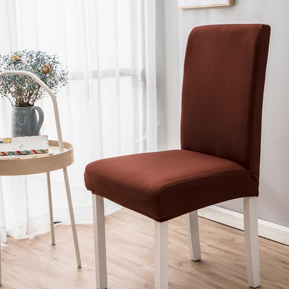 Milchseide Elastische Stuhlhusse Einfarbige Dehnbare für Büro Hotel Restaurant Zuhause