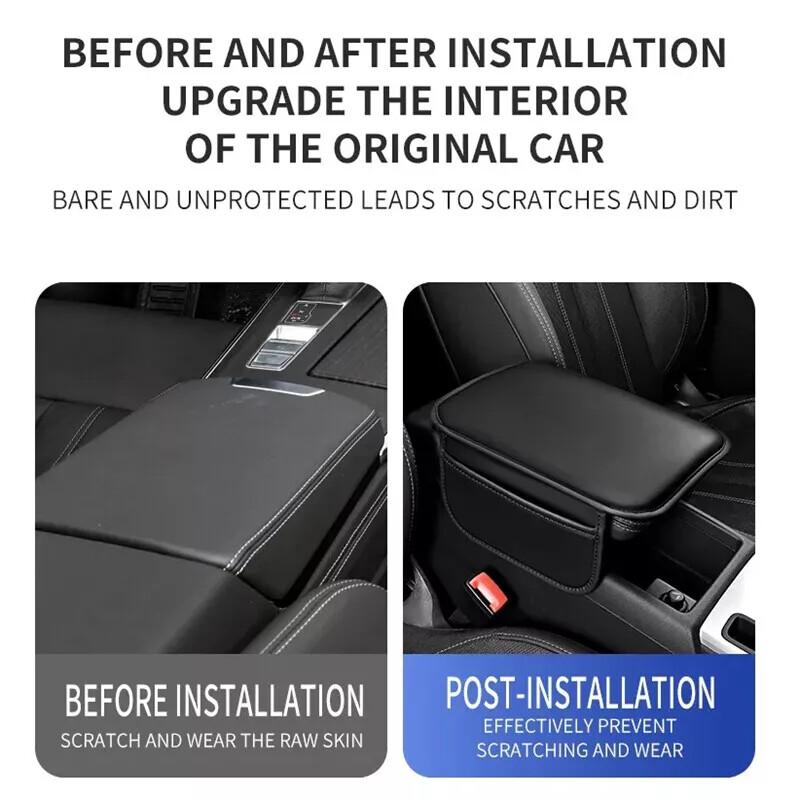 Car Armrest Cushion Cover Leather Center Console Box Pad Protector Accessories