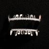 Teeth Grillz Gold & Silver Plated CZ Stones Punk Style Unisex Body Jewelry