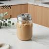 Outdoor Picnic Jar Lids Stainless Steel Mason Lids, Leak-Proof Wide Mouth Canning with Protein Shake Silicone Seal, Reusable Metal Drinking