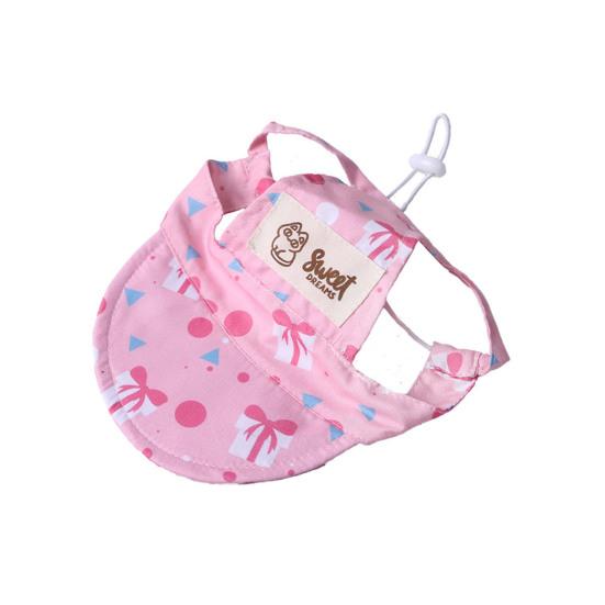 Pet Sun Hat Plaid Cat Baseball Cap with Ear Holes Adjustable Elastic Cord Cute Print Brimmed Cap for Cats And Dogs Sun Protection Outdoor Walking