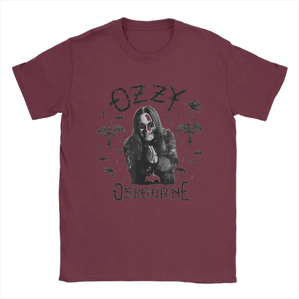 Men T-Shirts Ozzy Osbourne Cross Flying Novelty Pure Cotton Tee Shirt Short Sleeve T Shirt Round Collar Clothing 4XL 5XL 6XL