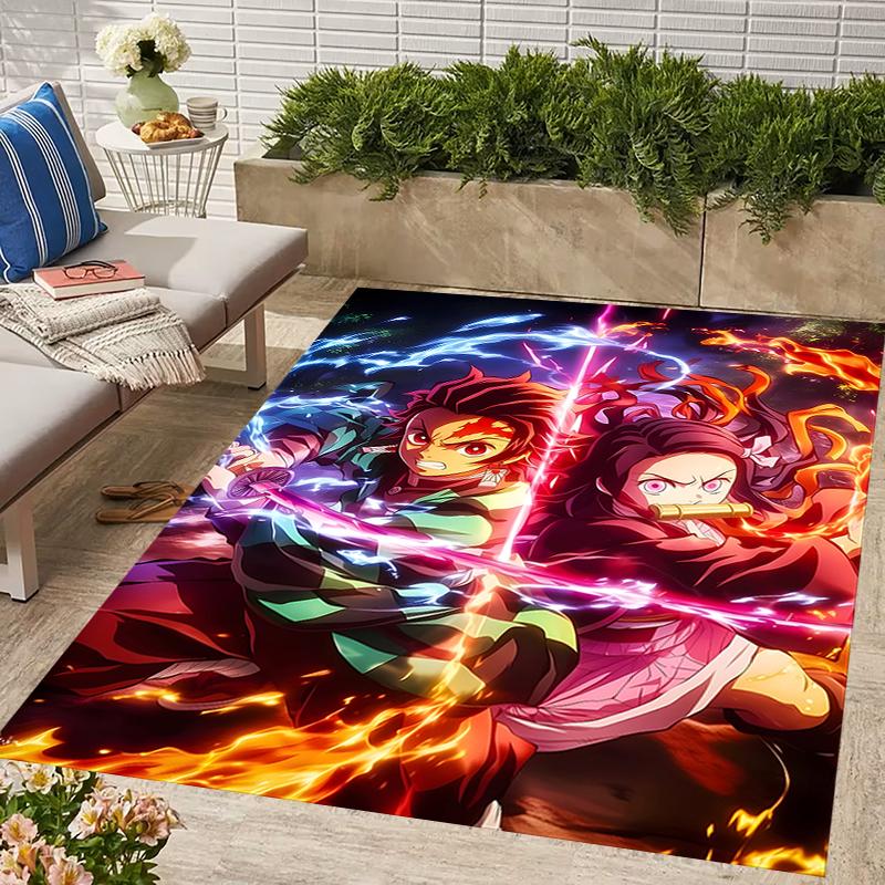 1pc Demon Slayer2 Design Area Rug - Non-Slip, Soft & Cozy Floor Mat for Living Room, Bedroom, Office - Indoor/Outdoor Decorative Carpet