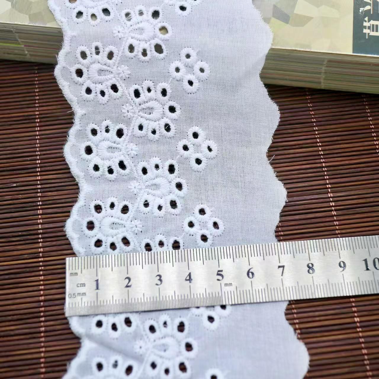 Хлопковое Кружево с Вышивкой Аксессуары, Одностороннее Ажурное Кружево Женская Одежда Домашняя Ткань Кружево HM2931