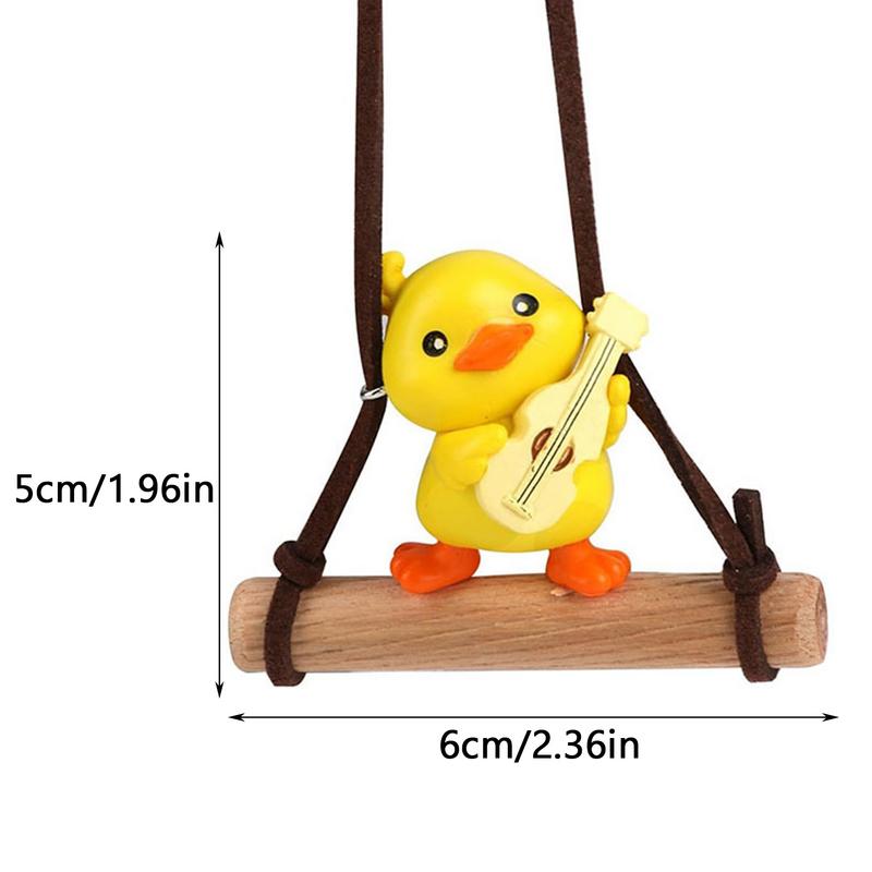 Car Pendant Cute Swing Duck Car Interior Decoration Holiday Swing Duck Rearview Mirror Pendant For Car Accessories