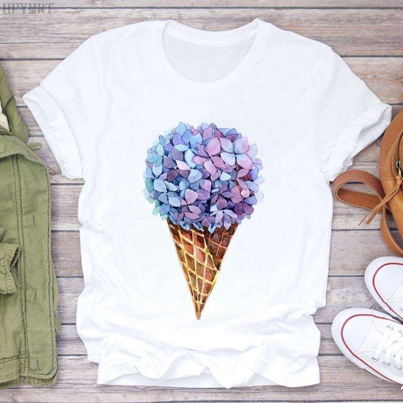 Watercolor Floral Hot Air Balloon Perfume Bottle Print Womens TShirt Casual Short Sleeve Top For Fashion Art Enthusiasts