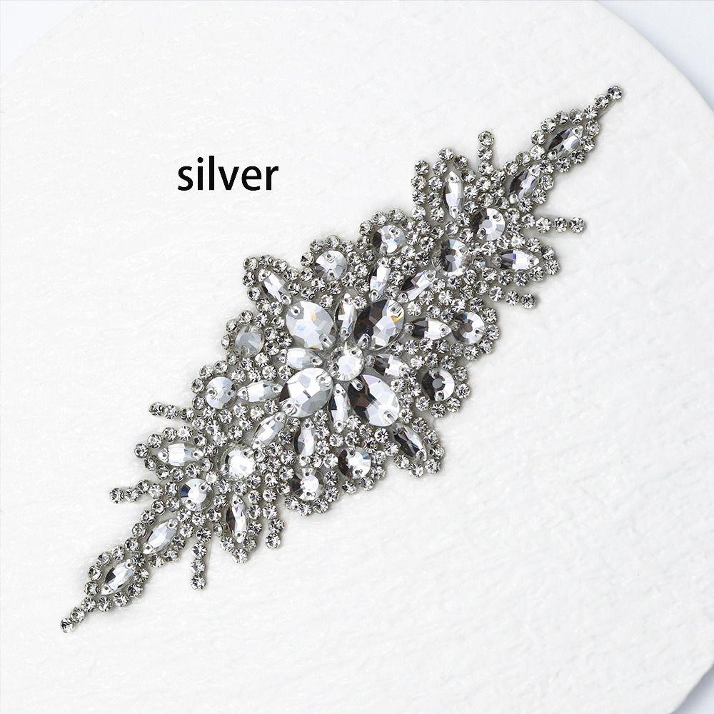 Elegant Hot-Melt Adhesive Rhinestone Applique Multi-color 23*9CM DIY Embroidery Patch 3D Fashion Clothes Accessory Shoe