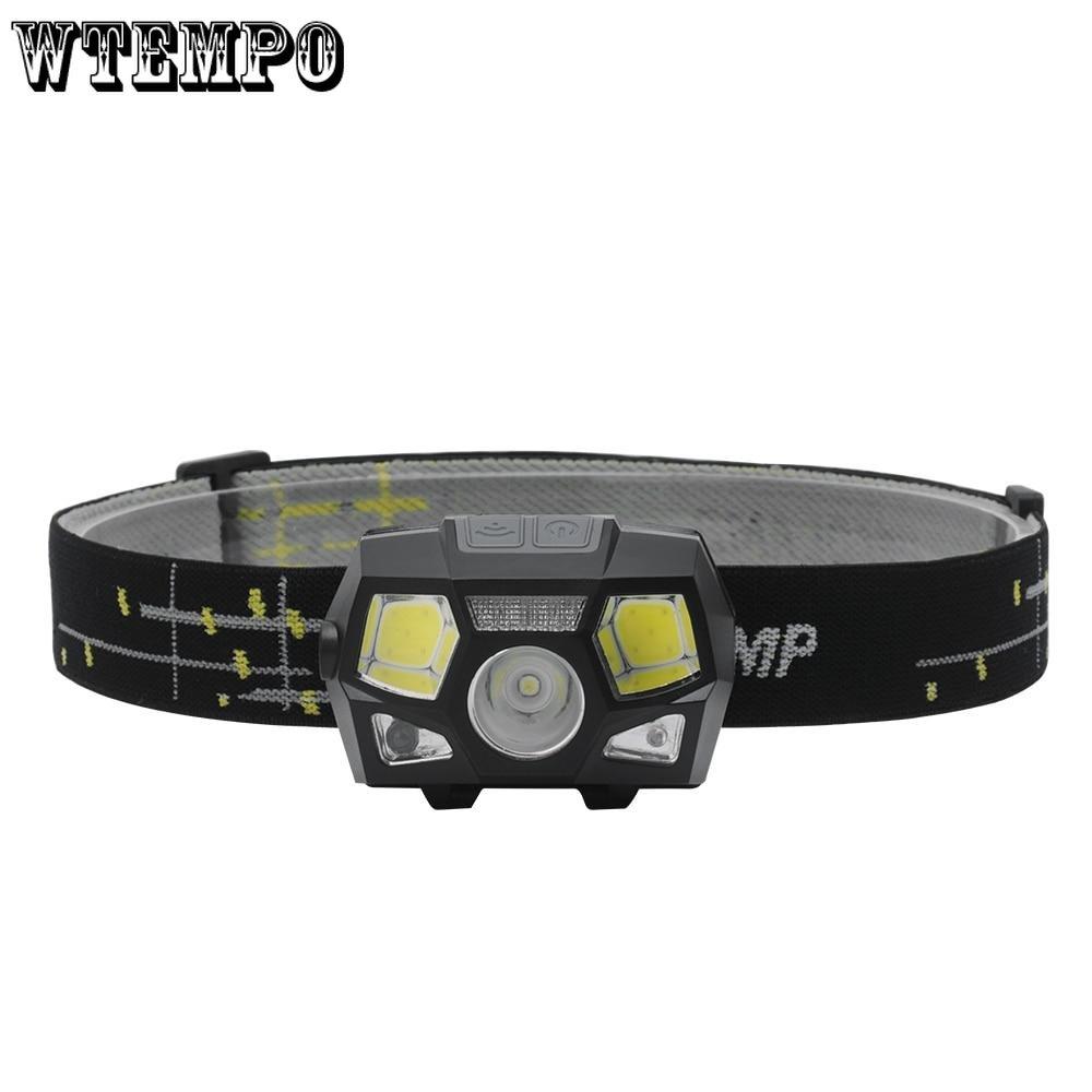 Strong Light XPE+COB+red Light USB Charging Sensing Headlights Waterproof Night Fishing for Erbium Camping Lights