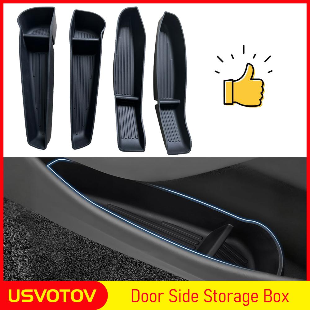 New Door Side Storage Box Front Rear Door Handle Armrest Tray Organizer for 2026 2025 Tesla Model Y Juniper Model 3 Model YL Y L
