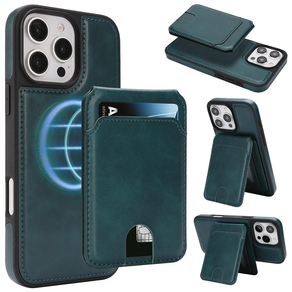 Magnetic Leather Phone Case with Card Holder for iPhone 12 - 17 Series Multi - Functional Stand Shockproof Protective Cover