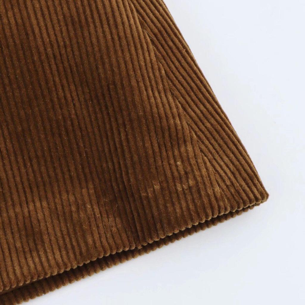 2024 Winter Women's European-American Style Corduroy Mid-Waist Mini Skirt