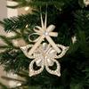 Gold Color Christmas Tree Pendant Star Design Snowflake Shape Icicle Ornaments Set Reindeer Motif Bell Accent