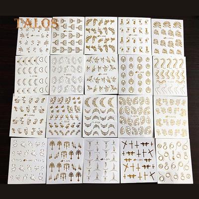 30 listů Goldenen Silvery Color Butterfly Cat Spider Nail Art DIY Decor Sticker Obtiskový lak na nehty