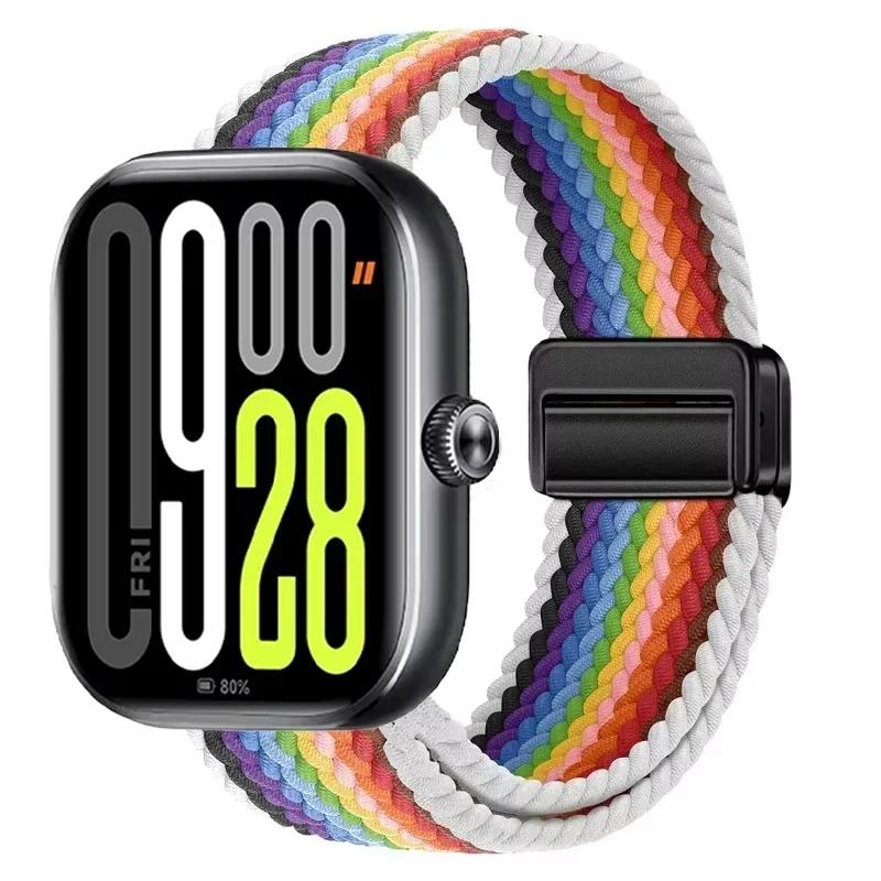 Magnetic Loop for Xiaomi Redmi Watch 4 5 Strap Adjustable Braided Sport Nylon Replacement bracelet for Miband 8 pro/9 pro band