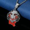 New Full Diamond Copper Inlaid Zircon Chainsaw Fright Pendant Twist Chain Street Rap Personality Hip Hop Men'S Necklace