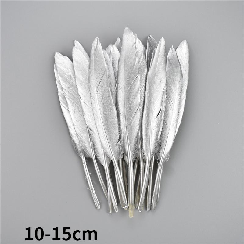 

Золотое гусиное перо, серебряные шлейфы индейки, аксессуары для рукоделия, золотые перья утки, украшение для стола, свадебная вечеринка 10Pcs