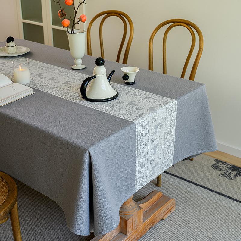 Cotton And Linen Fabric Tablecloth High-End Coffee Table Cloth Simple Modern Dining Table Cloth Rectangular Tablecloth