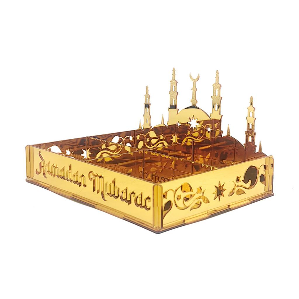 Eid Festival Themed Acrylic Candy Holder Biscuit Cookie Display Box for Home Gatherings Office Desktop Decorations