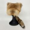 New Women Natural Fox Fur Caps for Winter Thick Warm Ear Fashion Ushanka Hat Baseball Pom Pom cap Lady Real Fox Fur hats
