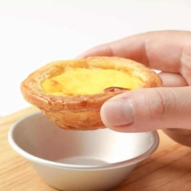 JUSTINLAU 10/25/50pcs Reusable Egg Tart Molds Aluminum Alloy Baking Accessories Pudding Mould Mooncake Mold Oven Dessert Mould