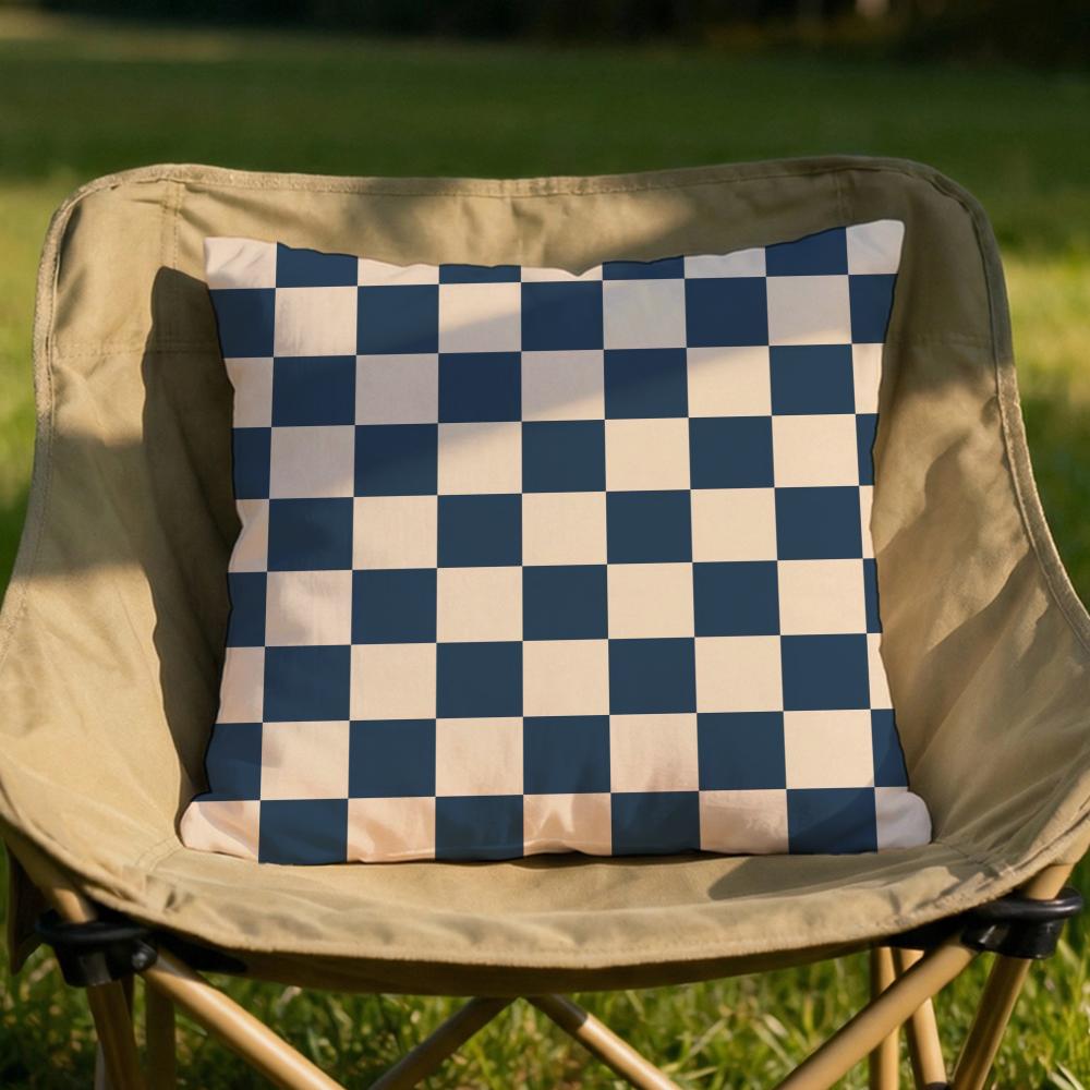 Fashion Plaid Cushion Cover Soft Reversible Durable Pillow Cover MultiScene Use for Home Car Daily Comfort