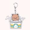 Lovely Bubu Eat Dudu Keychains Love Couple Grey Bear Panda Yier Keyring for Accessories Bag Key Chain Jewelry Fans Lover Gifts
