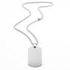 Stainless Steel Military Plate Collar Dogtag ID Pendant Necklace For Men Blank Army Ketting Soldier Mirror Polished