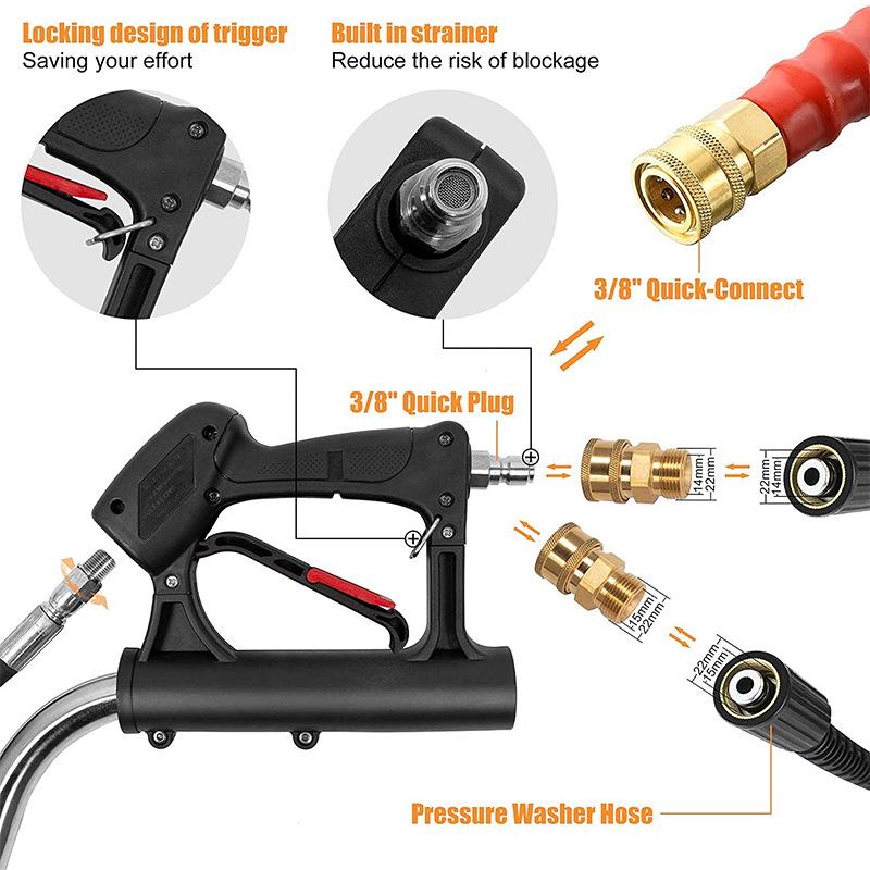 21-Inch Commercial High-Pressure Stainless Steel Floor Scrubber with 3/8 Inch Quick Connect