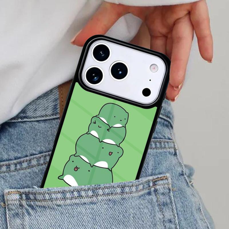 Cartoon Frog Phone Case for iPhone 16e 15 14 13 12 17 Pro Max Plus Air 17pro Cover Coque