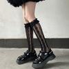 Japanese-style Lace Summer-Autumn Thin Bowknot Knee-High JK Socks with Ruffled Trim