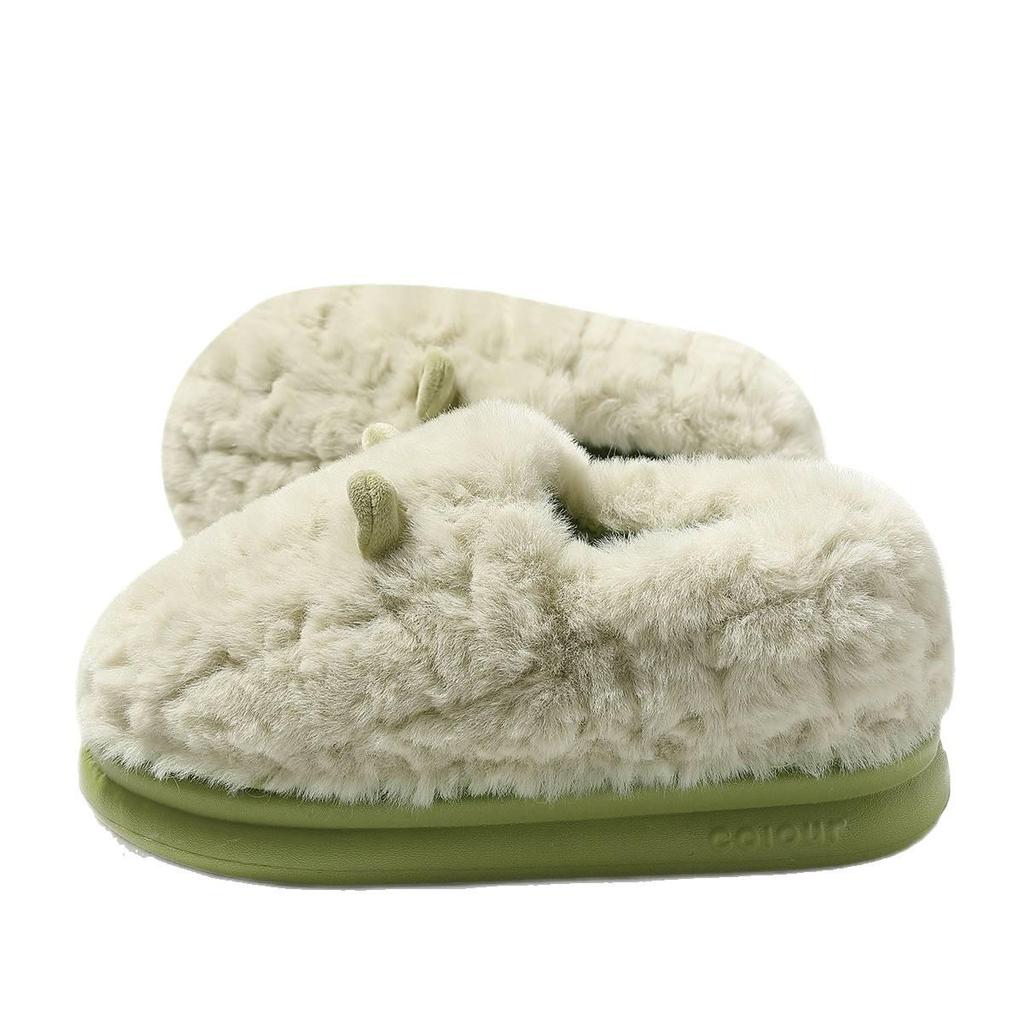 Damskie antypoślizgowe pluszowe bawełniane kapcie - z zakrytym piętem do noszenia wewnątrz/na zewnątrz, ciepłe buty poporodowe na jesień i zimę 2025.