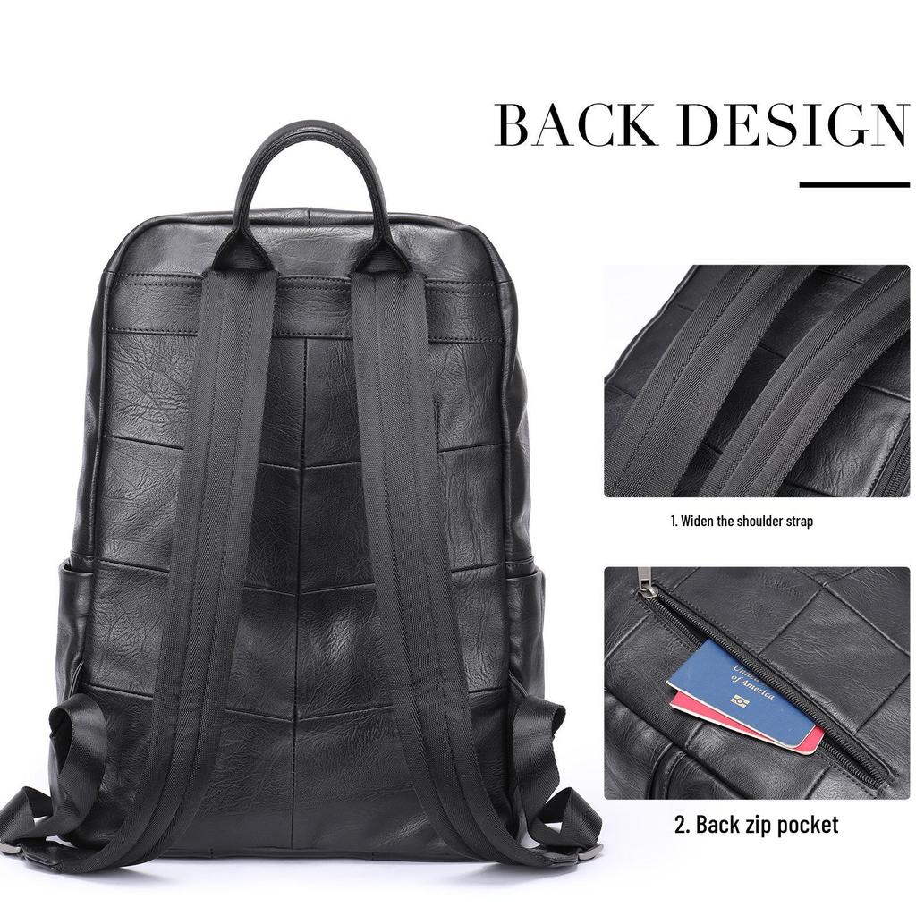 Herrenrucksack aus echtem Leder: Leichte, geräumige, Business Casual Computertasche