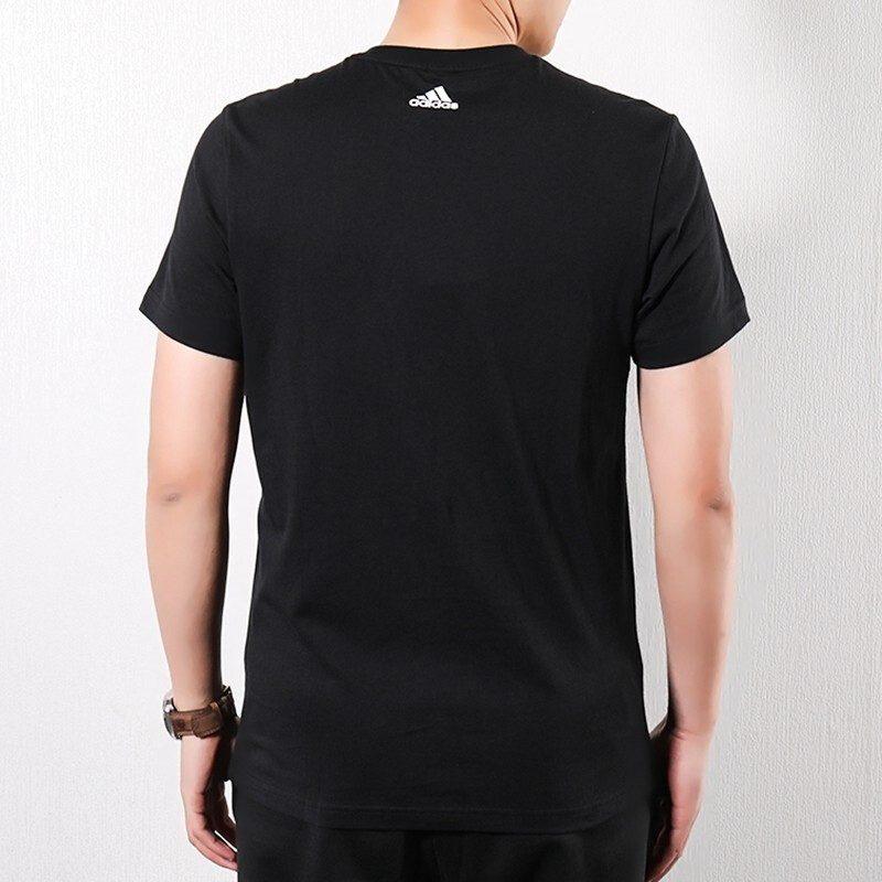 Adidas T Shirts Men's Black Crew Neck Moderate Straight Fit EK4730