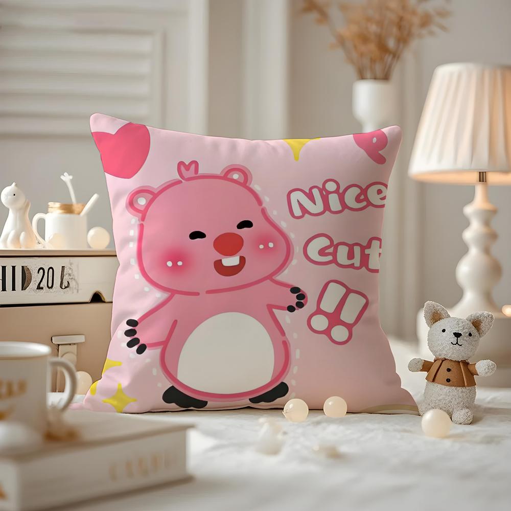 Custom Zanmang L-Loopy Throw Cushion Cover Anti-dustmite Pillowcase Invisible Zipper Silky Short Plush Sofa Cushion Cover