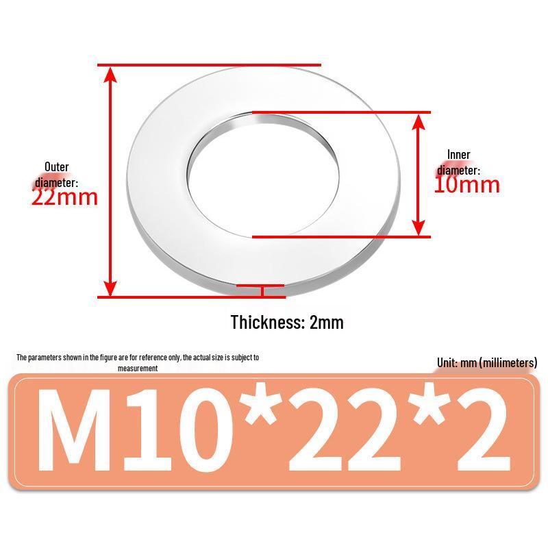 Jin Juntai Thick & Thin Stainless Steel Flat Washer, Round M10-M36