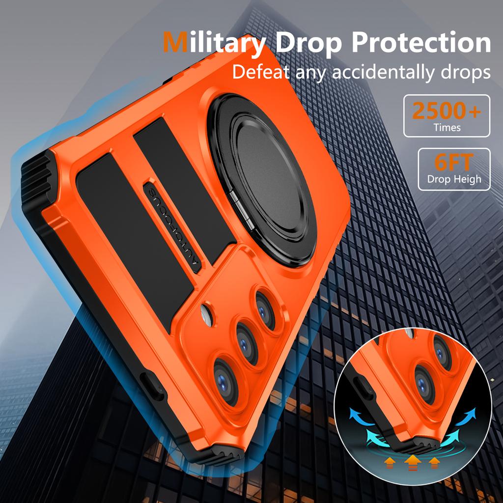 For Samsung Galaxy S24 Case Compatible with MagSafe Rotary Kickstand Anti-Drop TPU+PC Phone Cover