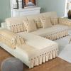 Plyšový potah na pohovku Evropský styl Moderní Protiskluzový Přehoz Potah na pohovku do obývacího pokoje Krajková dekorace Polštář na pohovku ve tvaru L