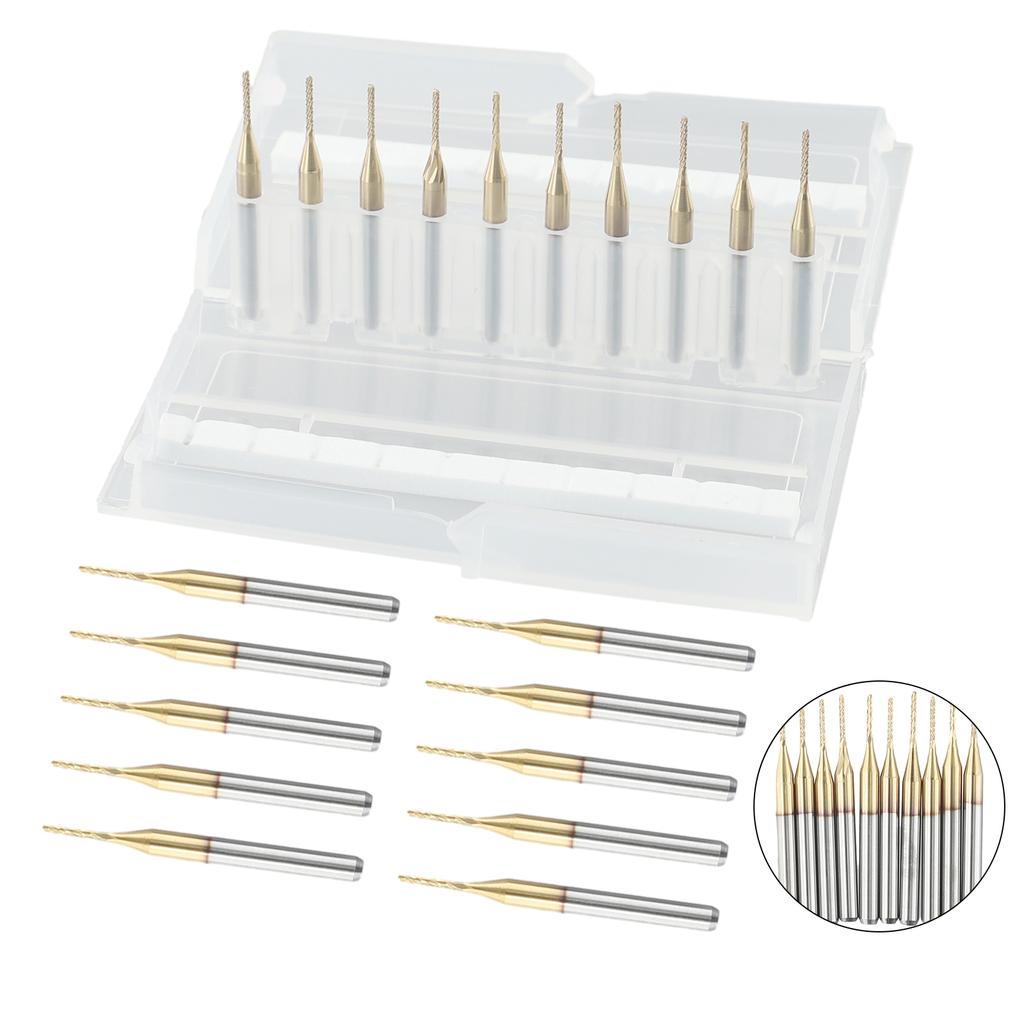 PCB Machine Milling Cutter Drill Bit Engraving Router Bits Titanium Coat 1mm CNC Carbide End Mill For Glass Fiber