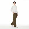 ANDAR Cotton Blend Half-Banding Single-Pleat Wide Slacks