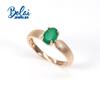 Bolaijewelry Přírodní zelený achát oválný 5*7mm prsten náušnice sada šperků 925 mincovní stříbro růžové zlato jemné šperky pro ženu Dárek k výročí