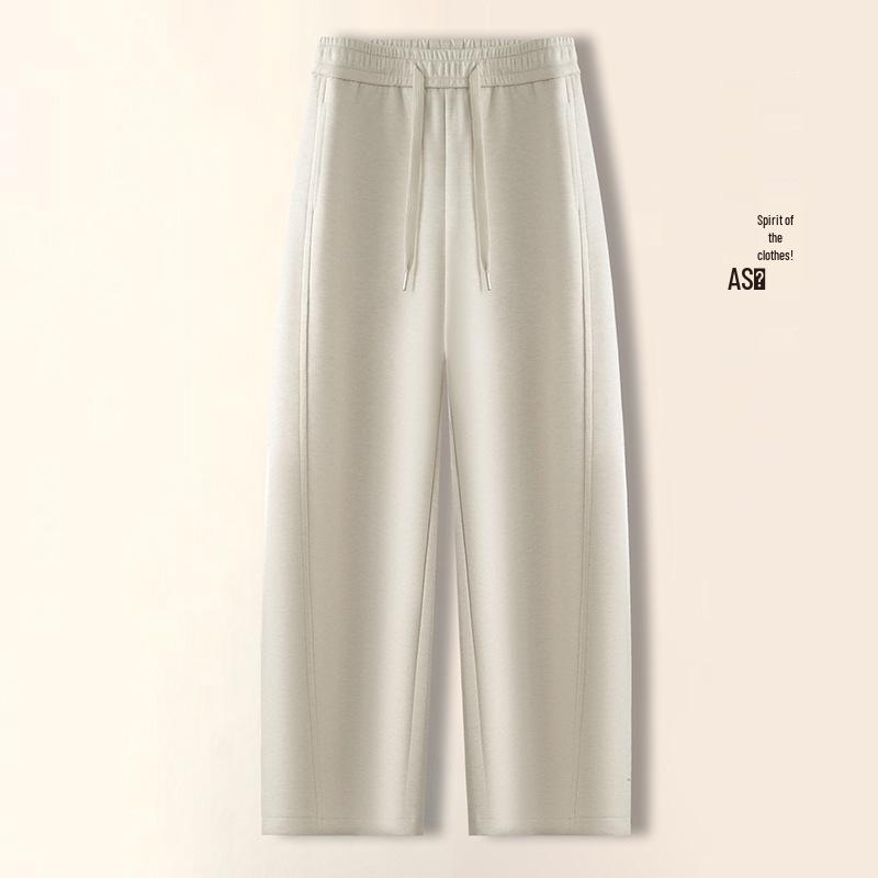 

Stylish Plus-Velvet High-Waisted Woolen Trousers for Women - 2026 Spring/Winter Loose Straight-Leg Casual Pants 4XL / 32 for 145-155 jin бежевий