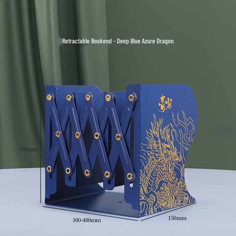 Retractable Desktop Book Holder and Folding Bookshelf with Pen Holder