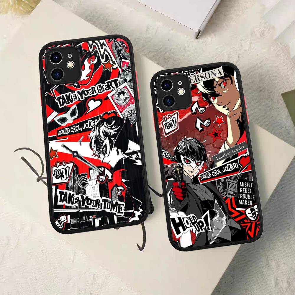 Persona 5 Matte Protective Case for iPhone 16 15 14 13 12 11 Pro Max X XS MAX Protection Case