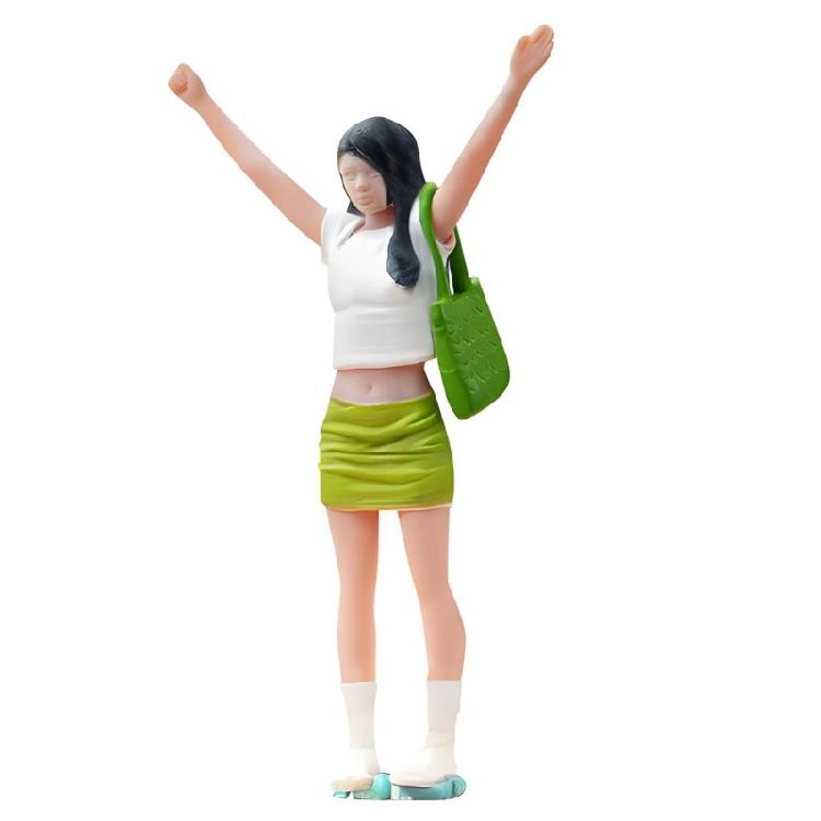 Realistic Skirt Girl Figure Model 1:64 Scale Hand Painted Miniature Figures for Dioramas Props,Photography Collector 1