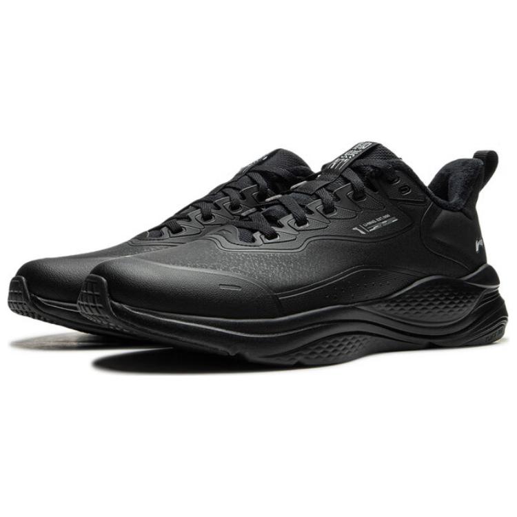 Li Ning Flow Cloud Comfortable Versatile Fashion Trendy Warm Shock Absorbing Wear Resistant Low Top Casual Running Shoes Men Sneaker Black AGLU249-1