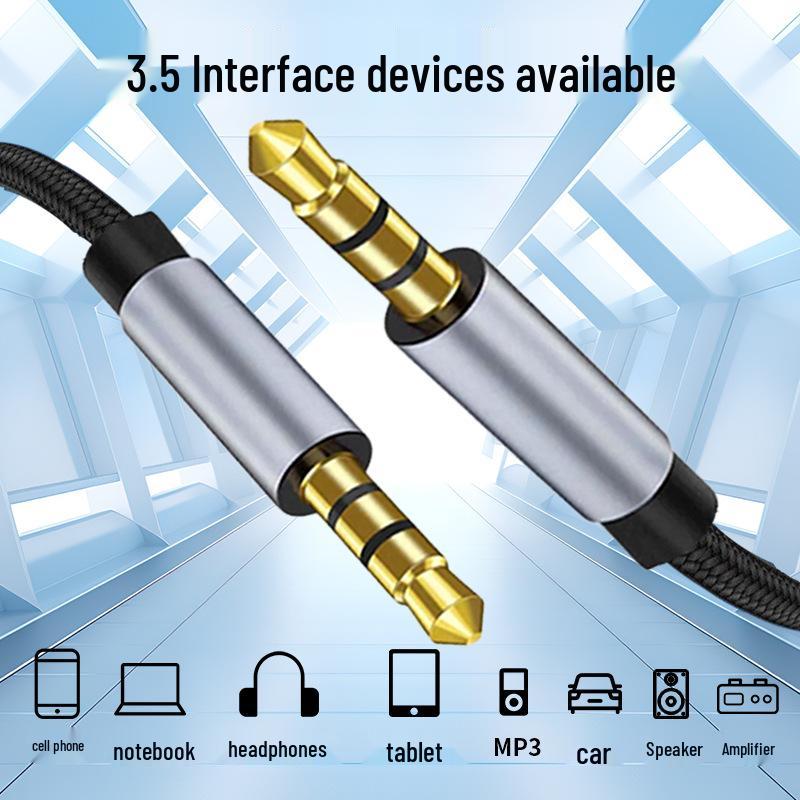 3.5mm Male-to-Male Audio Cable for Car, Mobile Phone, Headset, Computer, Sound Card Adapter