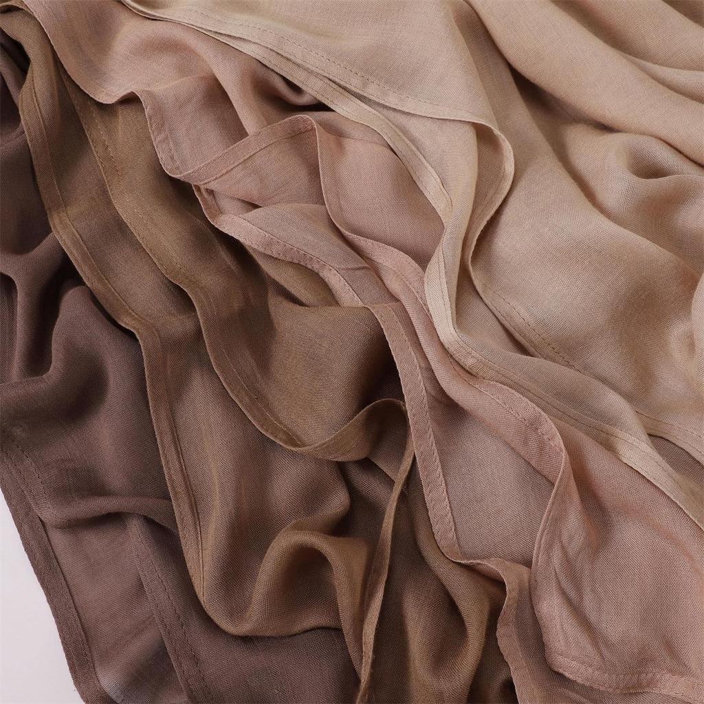 Ensemble Écharpe et Bonnet en Rayonne-Coton: Grand Écharpe + Chapeau Tube à Bord Large Assorti